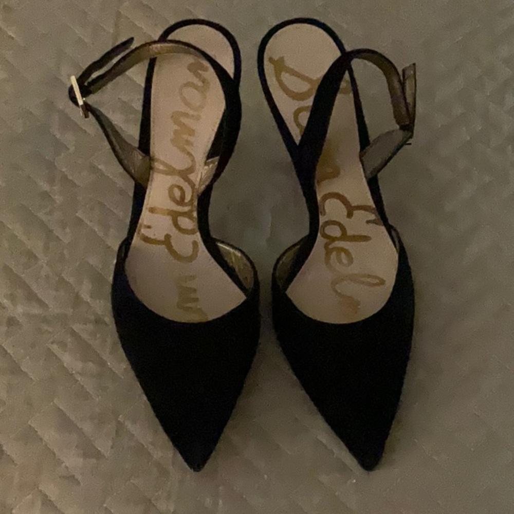 SAM EDELMAN BLACK SUEDE DORA SANDAL
